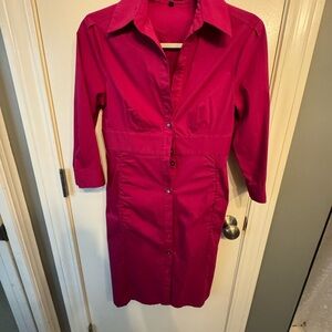 Express Fuchsia 3/4 Long Sleeve Dress